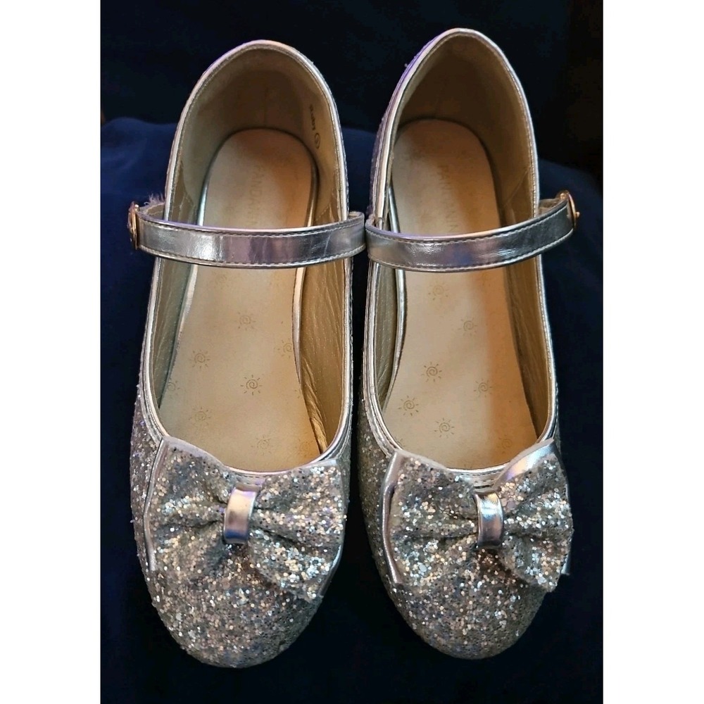PANDANINJIA Girls Jada Dress Mary Jane Pumps Bow Low Heels Size 3
